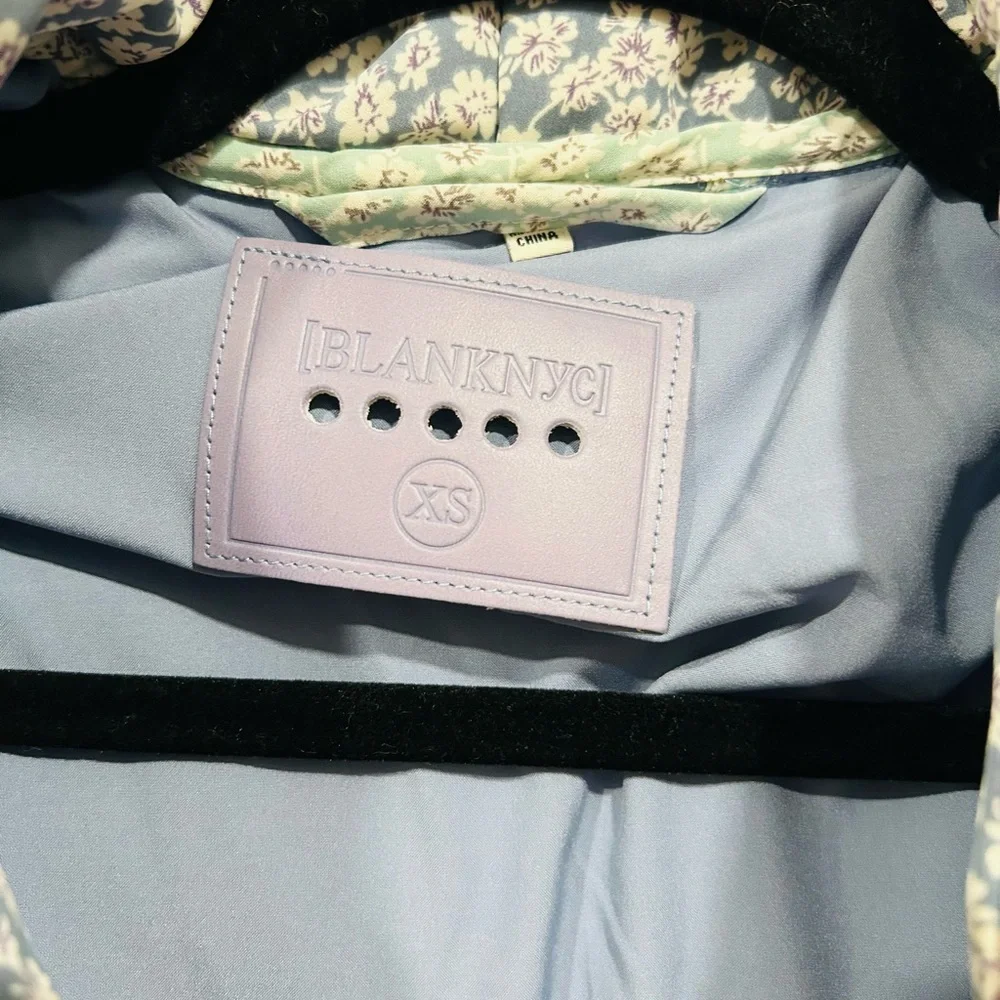 Blank NYC Light Blue Floral Patchwork Puffer - Picture 2 of 7